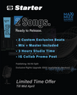 Starter 2 Songs Package - entry-level music production with custom beats, mixing and mastering by Maximize Sounds